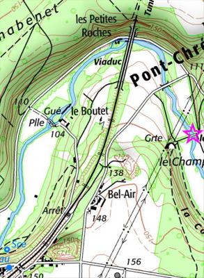 Viaduc des Roches, situation géographique (IGN)